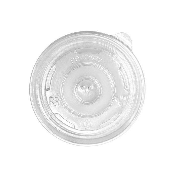 325-003-090 Clear PP Vented Lid, fits 8oz. Soup/Food Cup