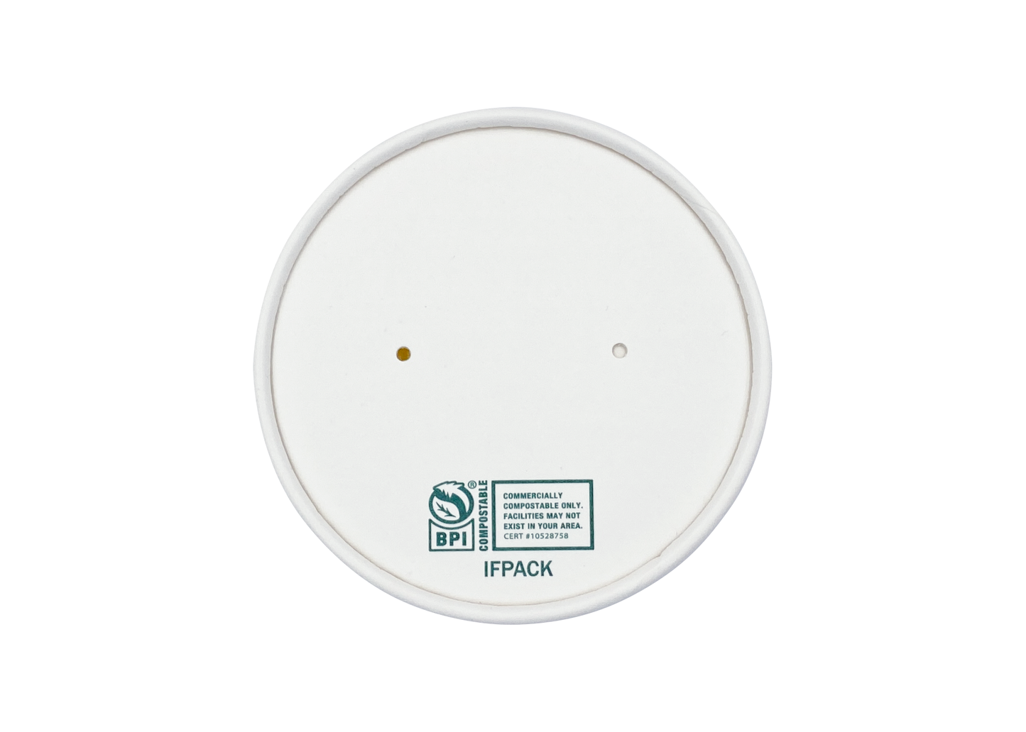 330-005-090 Compostable Paper Soup Lid fits, 6/8 oz. 90MM
