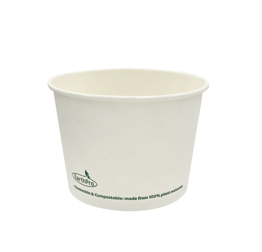 120-605-016 Soup/Food Cup EarthPro 16oz. Compostable White Paper, Stock Print