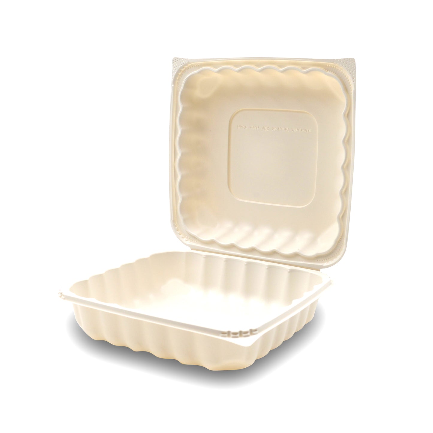 360-001-881 EarthPro Hinged MFPP 8x8 carry-out tray, single compartment